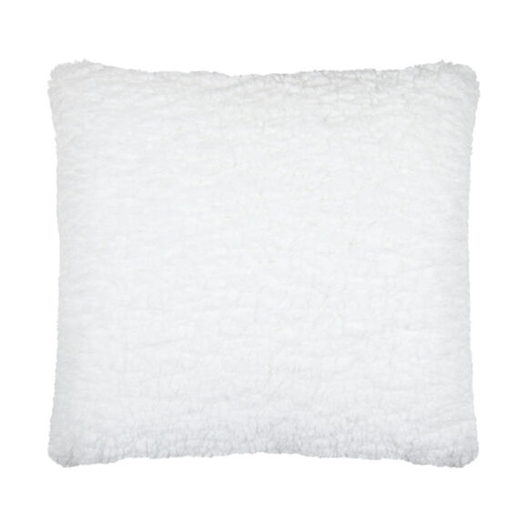 Coussin carré fausse fourrure (50 x 50 cm) Dudley Blanc