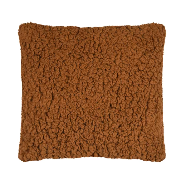 Coussin carré fausse fourrure (50 x 50 cm) Dudley Terracotta