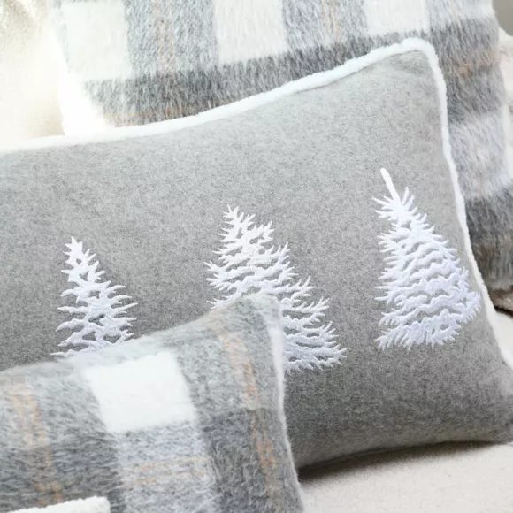 Coussin rectangulaire velours (35 x 70 cm) Gresy Gris