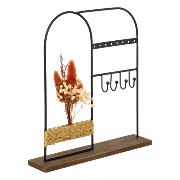 Metalen en houten sieradenhouder (H26 cm) Herfst Zwart