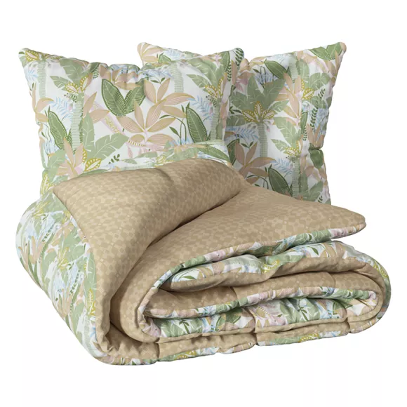Housse de couette et deux taies coton (240 x 220 cm) June Multicolore