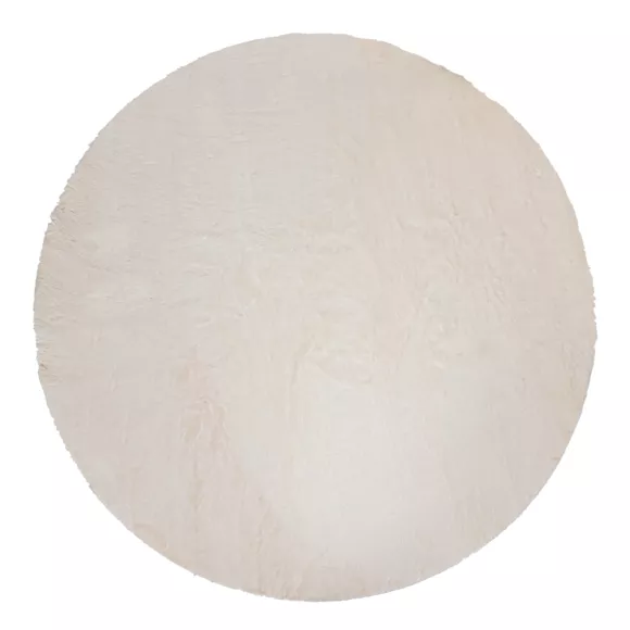 Tapete redondo de pelo sintético (118 cm) Jona Marfil