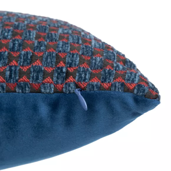 Cojín rectangular terciopelo (30 x 50 cm) Zaika Azul