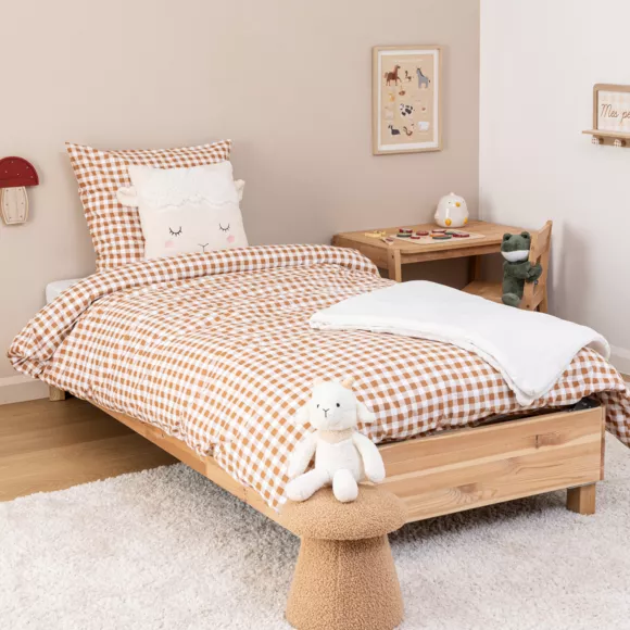 Vierkant kinderkussen (39 x 39 cm) Beige Schaap