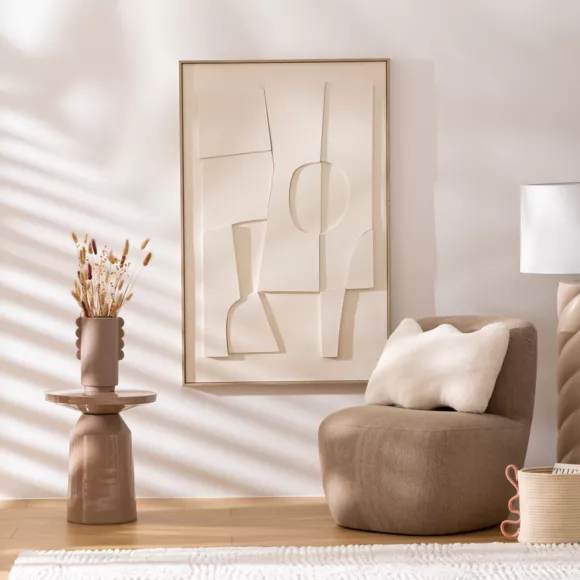 Cojín rectangular de rizos (35 x 48 cm) Bliss Blanco