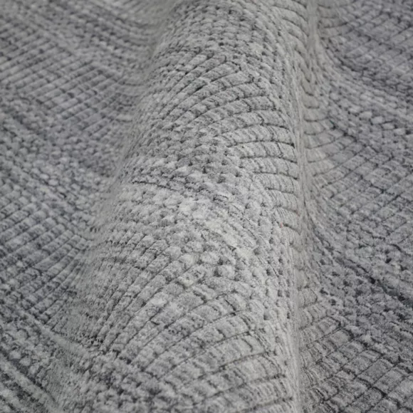 Alfombra rectangular de salón de material reciclado (140 x 200 cm) Aiko Gris