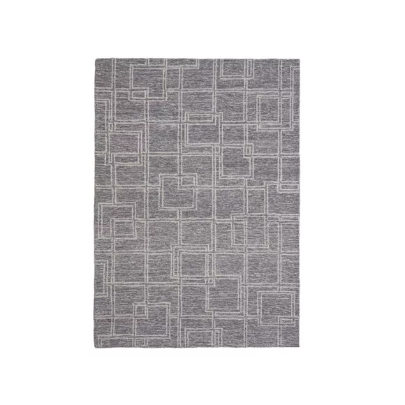 Alfombra rectangular de salón de lana tuftada (160 x 230 cm) Yutoo Gris