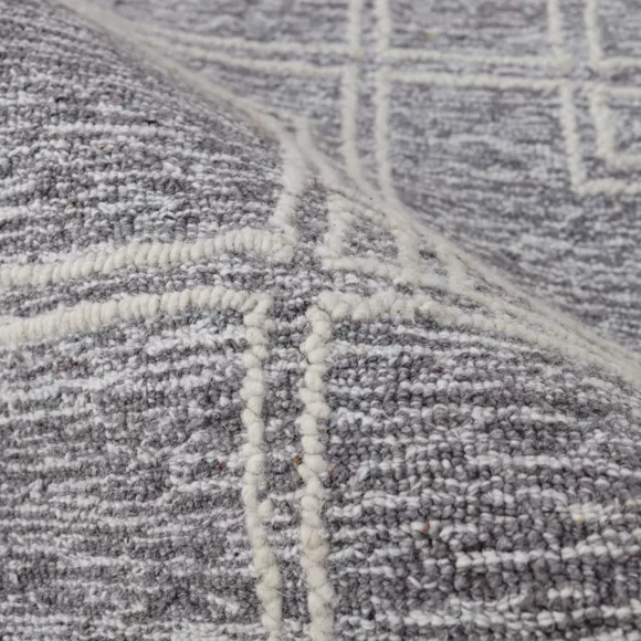 Alfombra rectangular de salón de lana tuftada (160 x 230 cm) Yutoo Gris