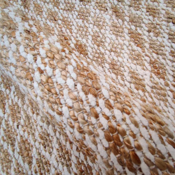 Alfombra rectangular de salón de yute tejida a mano (140 x 200 cm) Yuki Marrón