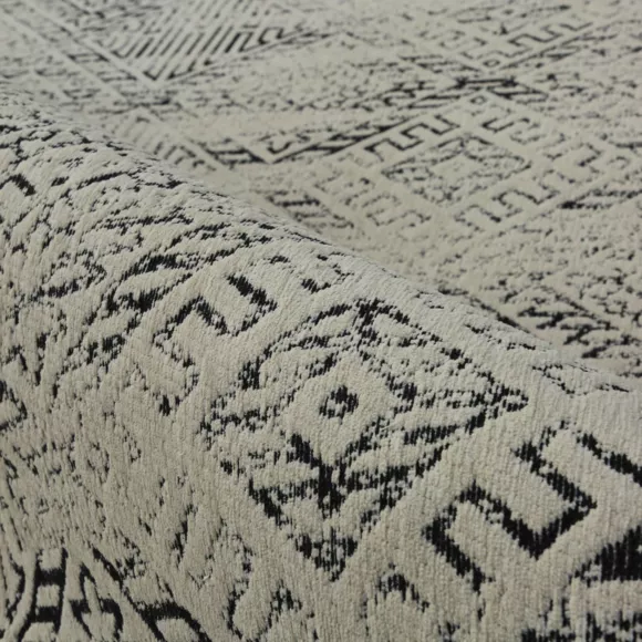 Alfombra rectangular de salón de jacquard (140 x 200 cm) Zahra Negro