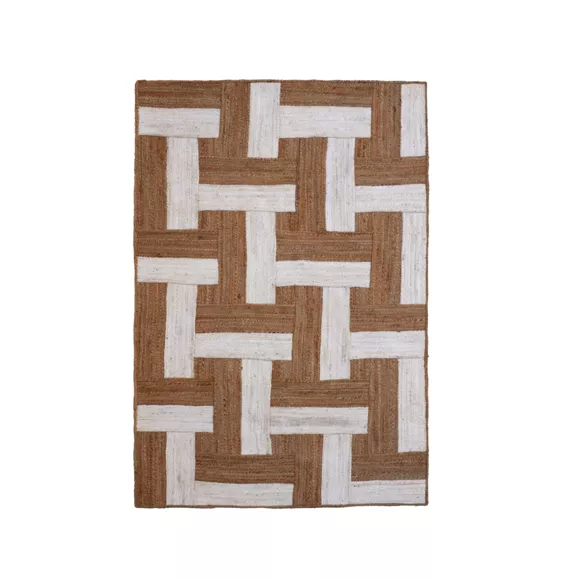Alfombra rectangular de salón de yute tejida a mano (160 x 230 cm) Anjali Marrón