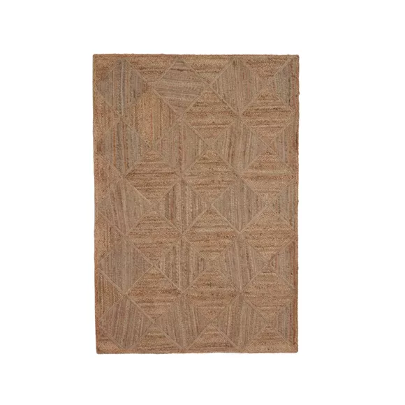 Alfombra rectangular de salón de yute tejida a mano (140 x 200 cm) Anaya Marrón