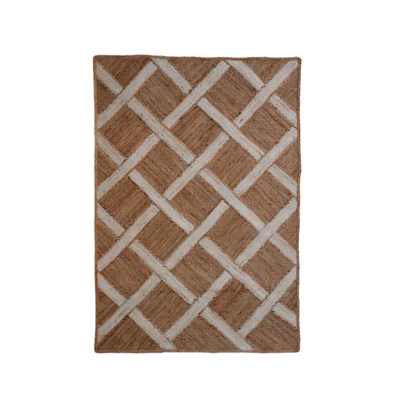 Alfombra rectangular de salón de yute tejida a mano (160 x 230 cm) Akira Marrón