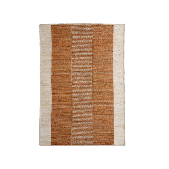 Tapis de salon rectangulaire jute tissée main (140 x 200 cm) Hudson Marron