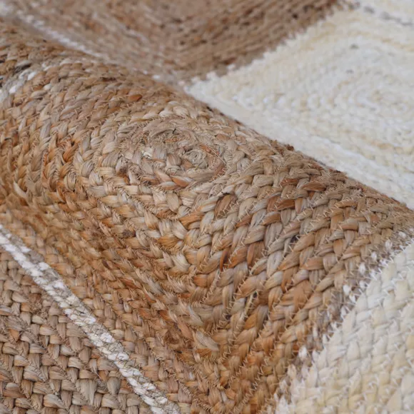 Rechthoekig woonkamer tapijt van handgevlochten jute (160 x 230 cm) Advay Beige