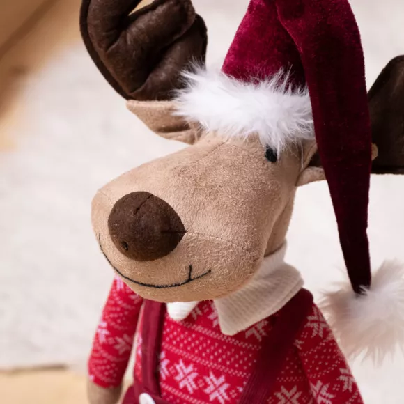 Renne de Noël (H60 cm) Mister Bavarois costume Rouge