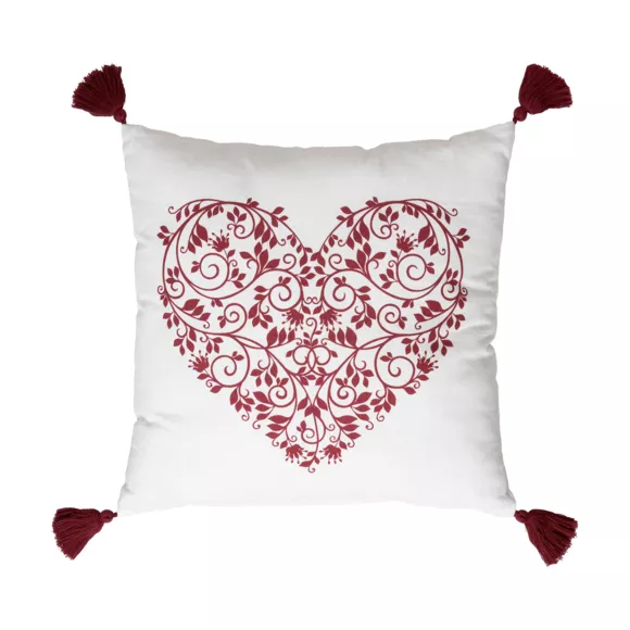 Cuscino quadrato in cotone (40 x 40 cm) Megeve Rosso 
