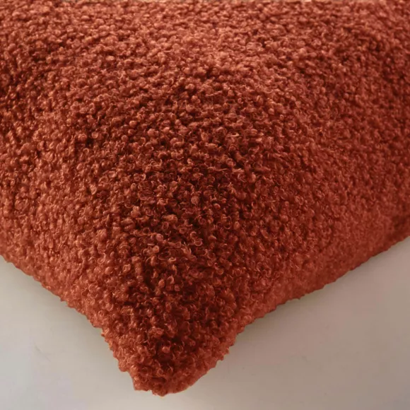 Coussin carré bouclette (45 x 45 cm) Wooly Terracotta