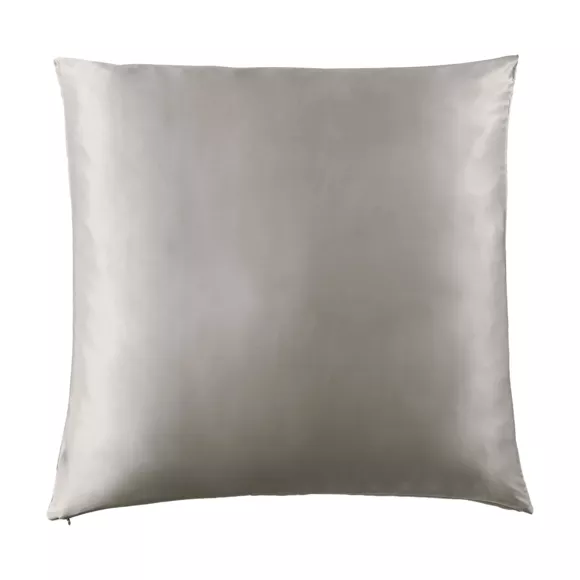 Taie d'oreiller carrée soie de mûrier (80 x 80 cm) Mizuki Gris clair