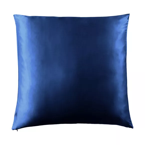 Taie d'oreiller carrée soie de mûrier (80 x 80 cm) Mizuki Bleu marine