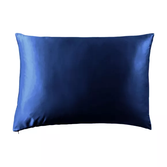 Taie d'oreiller rectangulaire soie de mûrier (50 x 80 cm) Mizuki Bleu marine