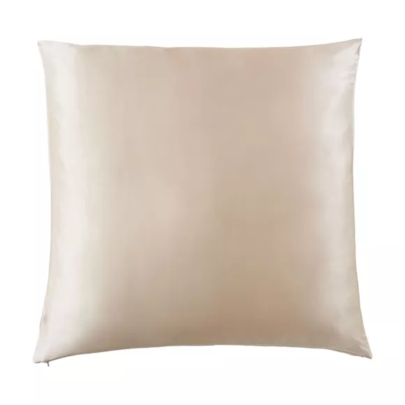 Funda de almohada cuadrada de seda de morera (80 x 80 cm) Mizuki Beige pampa