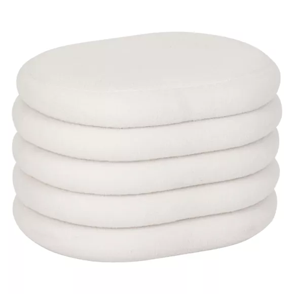 Pouf de rangement bouclette (L59 cm) Giulia Blanc