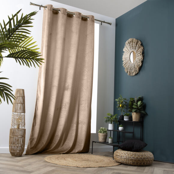 Rideau occultant velours (140 x 240 cm) Fern Taupe