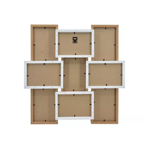 Pêle-mêle mural 9 photos bois (H45 cm) Zola Beige
