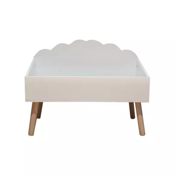 Cofre de juguetes infantil madera (H45 cm) Cloudy Blanco