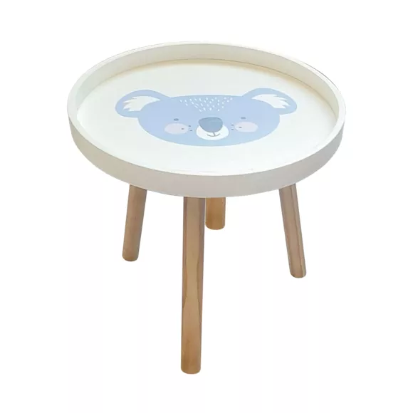 Kinder Beistelltisch Holz (D30 cm) Koala Blau