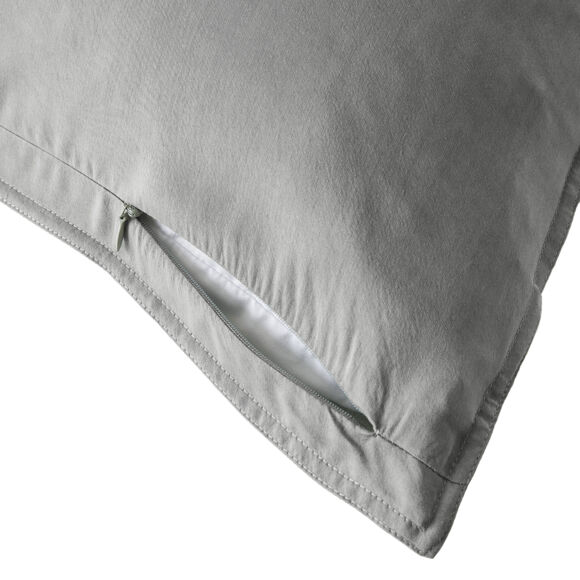 Federa cuscino letto quadrato lyocell Tencel™ lavato (63 x 63 cm) Olivia Grigio granito