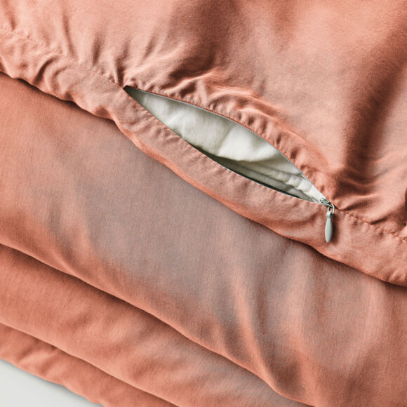 Dekbedovertrek gewassen TENCEL™ Lyocell (240 x 220 cm) Olivia Terracotta