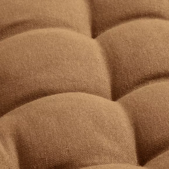 Stoelkussen rond katoen (40 cm) Pixel Tweekleurig Camel / Nachtblauw