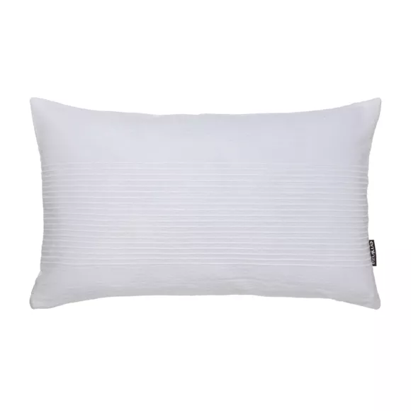 Housse de coussin rectangulaire coton tissé (30 x 50 cm) Léa Blanche