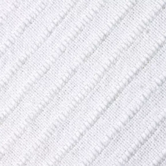 Housse de coussin rectangulaire coton tissé (30 x 50 cm) Léa Blanche
