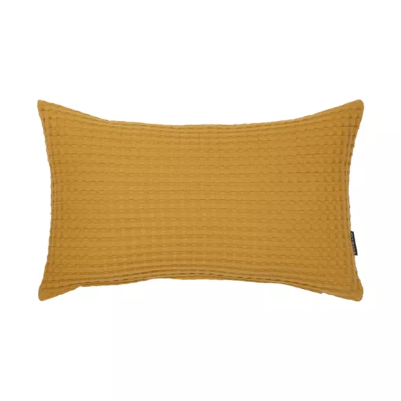 Funda de cojín rectangular algodón nido de abeja (30 x 50 cm) Maya Amarillo azafrán