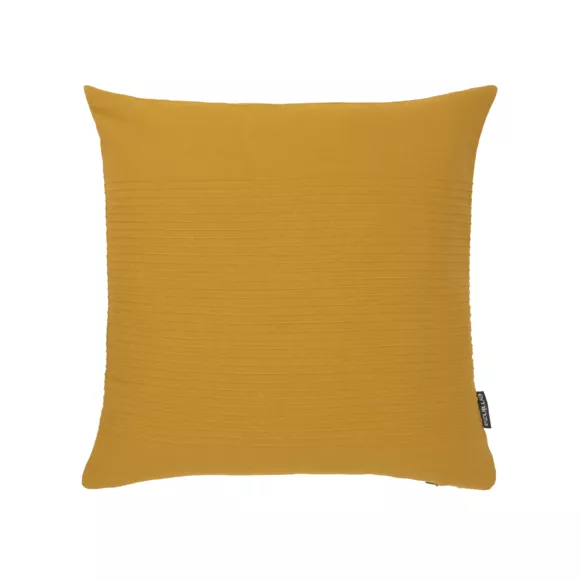 Housse de coussin carrée coton tissé (40 x 40 cm) Léa Jaune safran