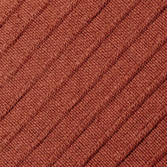 Housse de coussin rectangulaire coton tissé (30 x 50 cm) Léa Terracotta