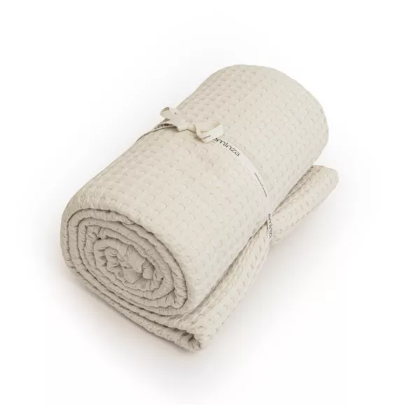 Tagesdecke Baumwolle Wabenoptik (220 x 250 cm) Maya Beige