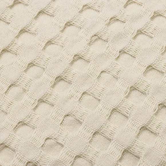 Jeté de lit coton nid d'abeille (130 x 160 cm) Maya Beige pampa
