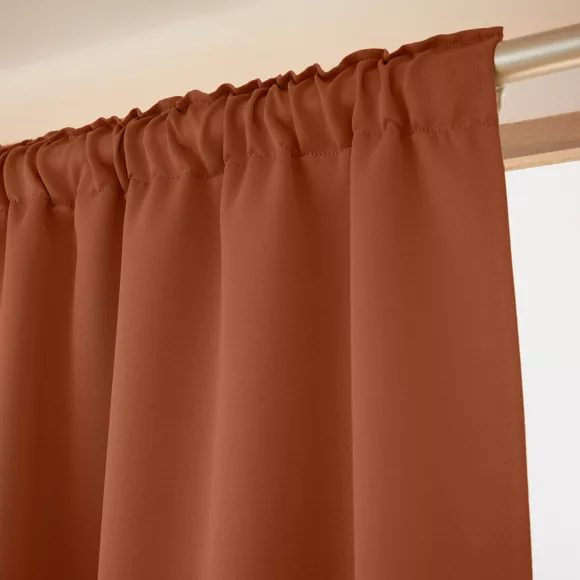 Halbverdunkelnder Thermovorhang Kräuselband (140 x 240 cm) Calore Terrakotta