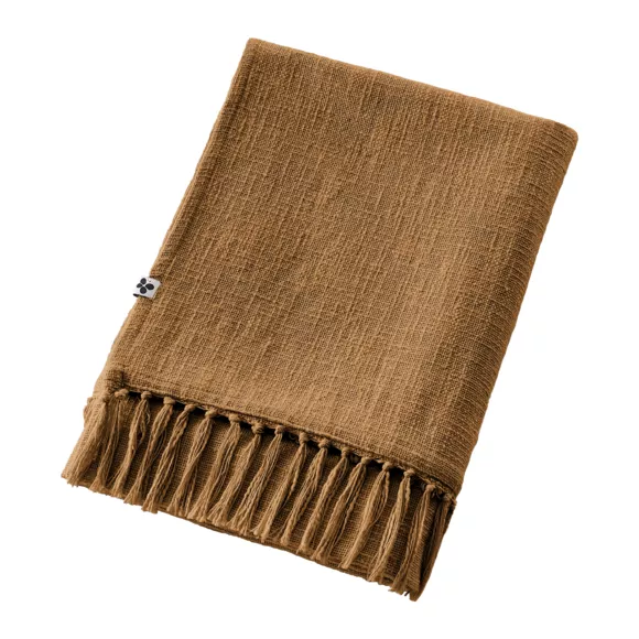 Plaid 130 x 160 cm Slub SIXTINE Camel