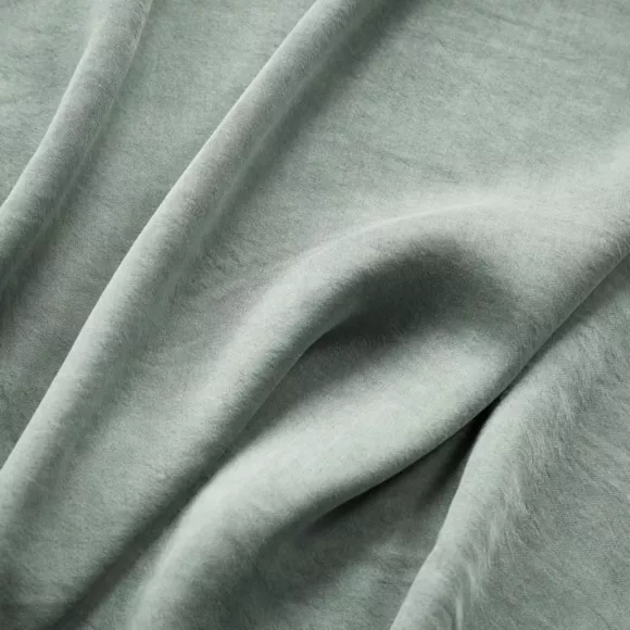 Taie de traversin lyocell Tencel™ lavé (27 x 185 cm) Olivia Vert eucalyptus