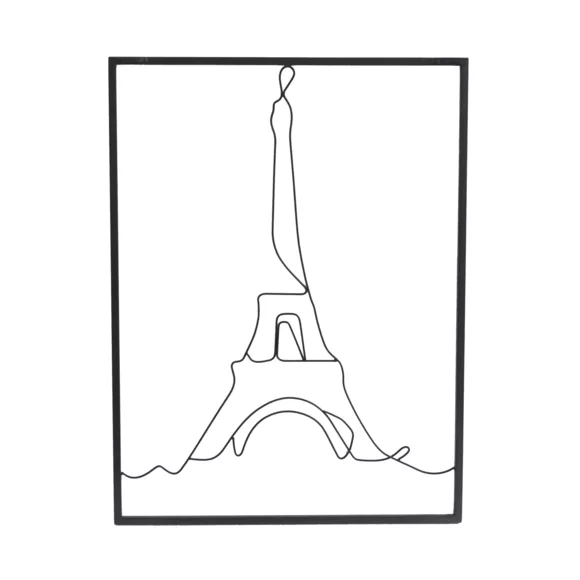 Decoración mural de metal (H80 cm) Torre Eiffel Negro