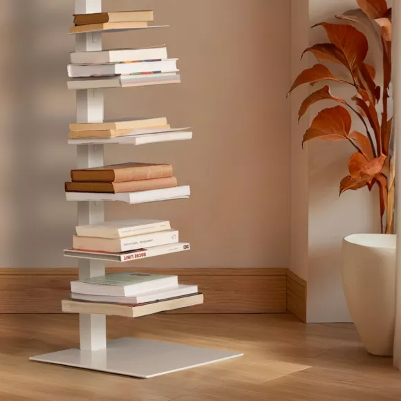 Etagère de rangement 10 niveaux (H150 cm) Book Blanche