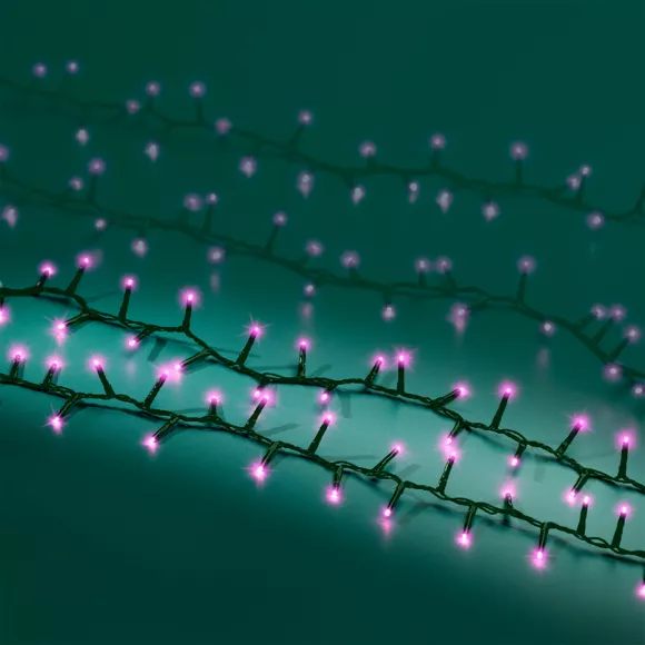 Guirlande lumineuse 22,5 m 1000 LED câble vert NewLuxe Rose