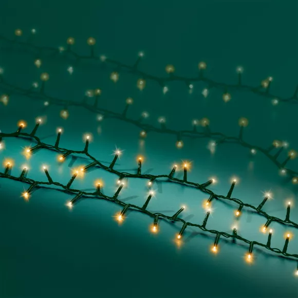 Lichtslinger 22,5 m 1000 LED groen kabel NewLuxe Warm wit/warm goud