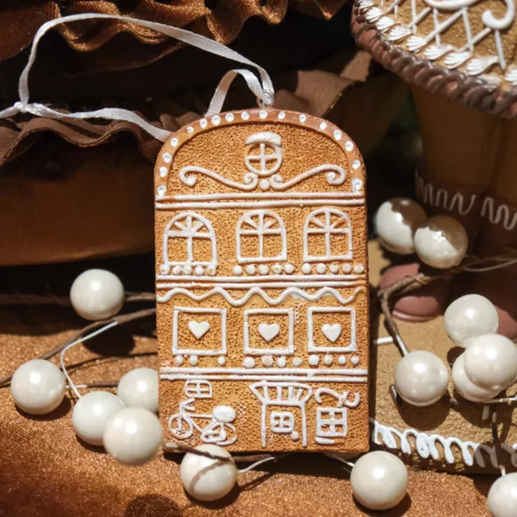 Casita para colgar (H10 cm) Galleta navideña gourmet