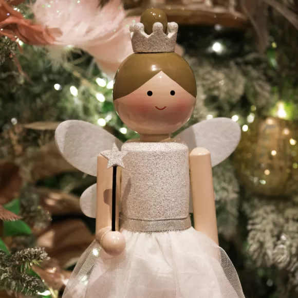 Houten Notenkraker (H38 cm) Witte Fee Prinses